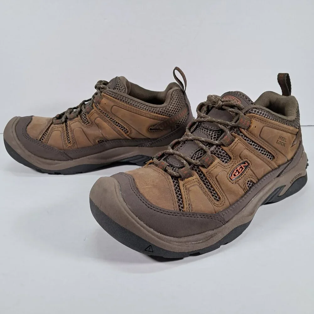 KEEN Circadia Vent Shoes Men 8 Brown Leather Waterproof Hiking Gorpcore 102678